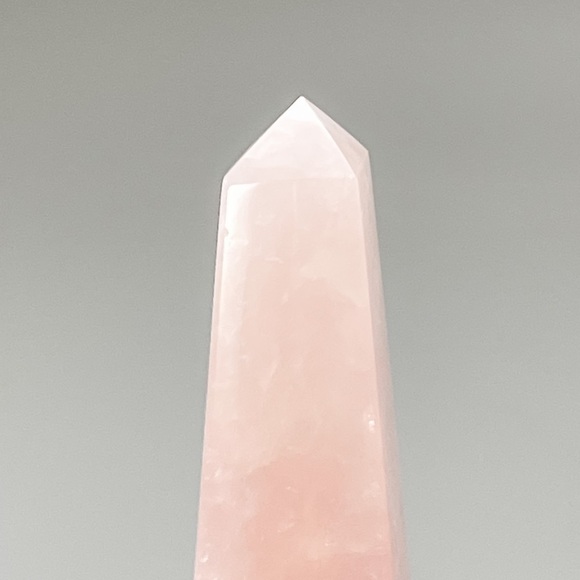Rose Quartz Obelisk, Crystal Point - 6.2” H - Picture 4 of 8